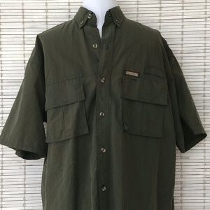 Remington M Fly Fishing Outdoor Olive Green Shirt Vented Lake River Ocean